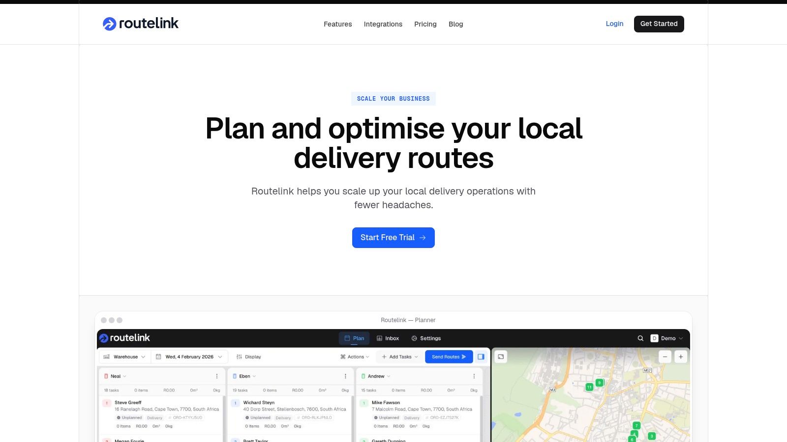 Screenshot from https://routelink.app