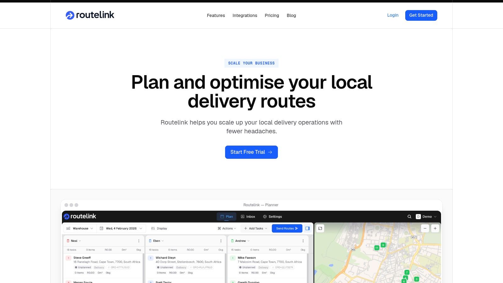 Screenshot from https://routelink.app
