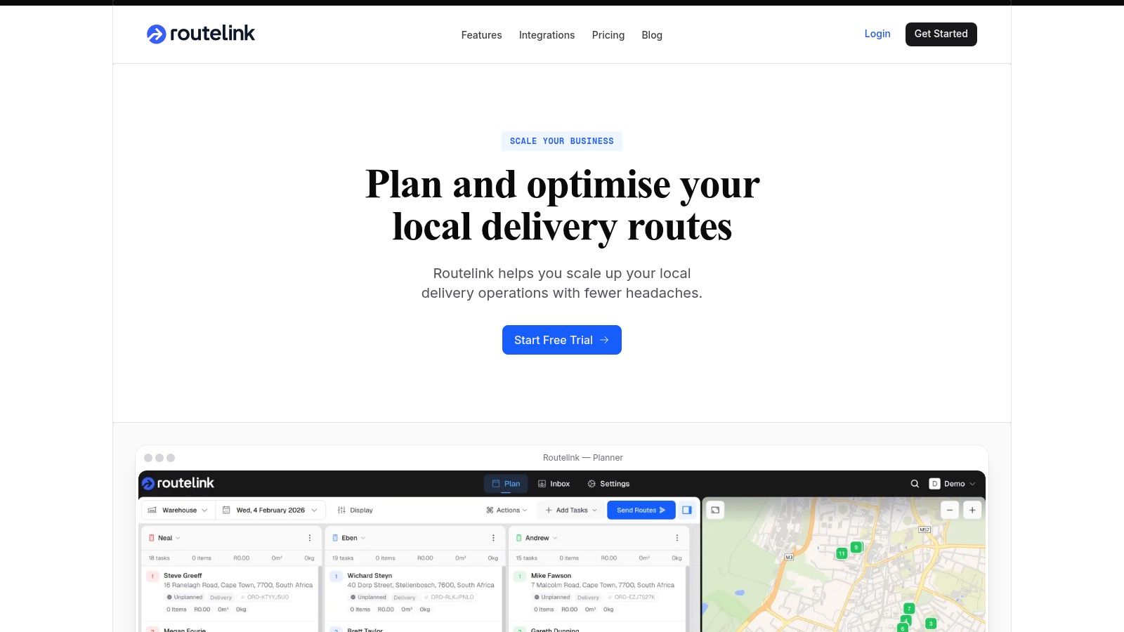 Screenshot from https://routelink.app